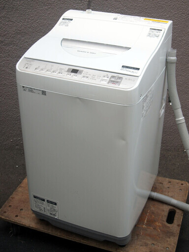 ㊲【6ヶ月保証付】19年製 シャープ 5.5kg 縦型洗濯乾燥機 ES-TX5C