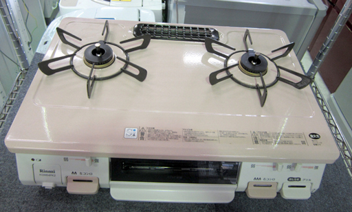 LPガステーブル 2019年製 水なし片面 リンナイ KGM64PK2R 2口 /右強火