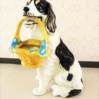 ★値下げ★犬 置物 オブジェ 陶器 大型犬 かわいいオブジェ カ...