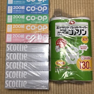 CO-OP芯がないトイレットペーパー6ロール、スコッティティッシ...