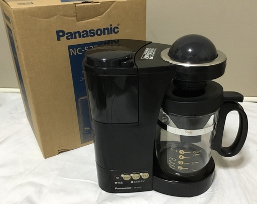 ＜美品＞Panasonic ミル付き浄水・コーヒーメーカー・NC-S35P-K