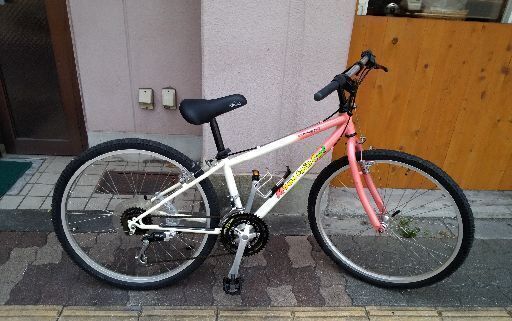 [ビンテージ]Panasonic mountain cat 26吋 MTB  21speed/ピンクxホワイト