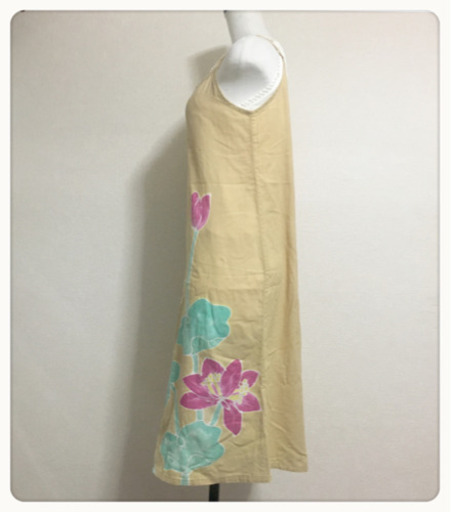 インドネシア製 蓮柄 ロータス柄キャミソールワンピース アジアン アースカラー プロフ読んで頂きたい 佐原の服 ファッションの中古 古着あげます 譲ります ジモティーで不用品の処分