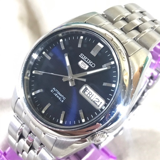 SEIKO セイコー5 裏スケ 自動巻オートマ ネイビーロゴ文字盤 デイデイト  2012年 11月製造 7S26 01V0（7S26C）