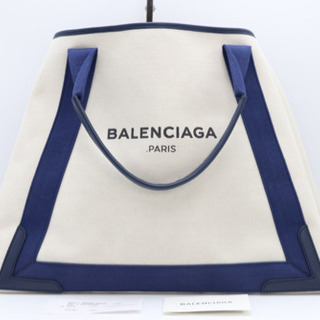 BALENCIAGA/ネイビーカバスM トートバッグ》ポーチ付き Bランク