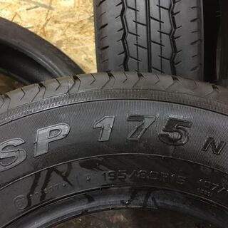 DUNLOP SP175N 195/80R15 107/105L LT 15インチ 夏タイヤ 4本 2018年製 バリ溝 ハイエース キャラバン等 (VTJ167) クレジットカード QR決済可能