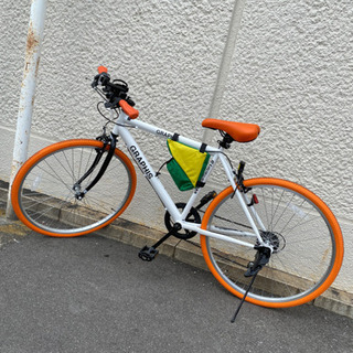 クロスバイク　ロードバイク　自転車　26インチ　白オレンジ