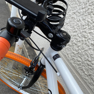 クロスバイク クロスバイク ロードバイク 自転車 26インチ 白オレンジ