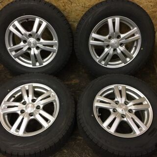 【BS BLIZZAK VRX 205/65R15】冬 4本【DUNLOP DUFACT 15インチ 6J5HPCD114.3+45】2016年製 バリ溝 ステップワゴン アコード等 (VTI181) クレジットカード QR決済可能