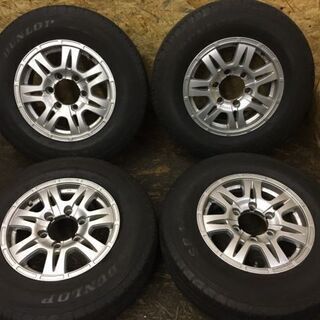 【DUNLOP SP175N 195/80R15 107/105L LT】夏 4本【社外 15インチ 6J6HPCD139.7+33】バリ溝 ハイエース等 (VTI182) クレジットカード QR決済可能