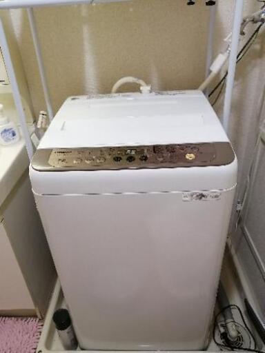 ( 取り引き中)【美品】Panasonic全自動洗濯機(未使用お風呂水吸水ホース付き)