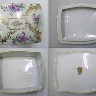 【WE】オキュパイドジャパン 蓋付小物入 小皿2枚 計3点セット