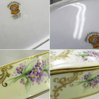 【WE】オキュパイドジャパン 蓋付小物入 小皿2枚 計3点セット