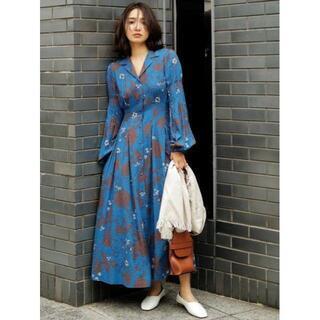 秋服 ピンタックフレアワンピース ブルー 1 