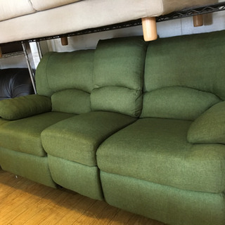 定価約10万円 美品 3人掛け リクライニングソファ ファブリック 布張り