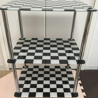 ガラス製の棚 ラック サイドテーブル