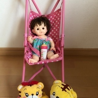 お風呂に入れるぽぽちゃんとおしゃべりミルク、ベビーカー、しまじろ...