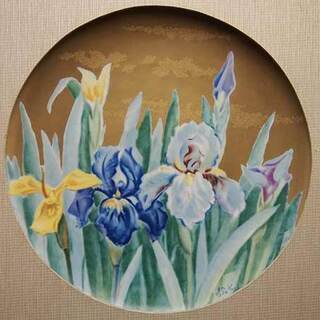 WE】Noritake ノリタケ スタジオコレクション 井上武 画 金彩 花菖蒲文 