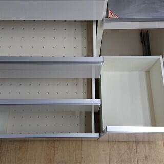 ★ pamouna パモウナ レンジボード 食器棚 ホワイト ソフトクローズ 高級 モダン☆100×50×203☆配達可能 買取帝国 朝霞店 