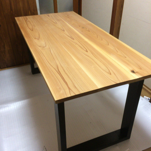 超激安 値下げ 新品 150cm×70.5cm 無垢材で使ったダイニングテーブル 近場配送無料☆