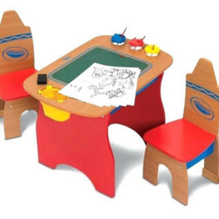 Crayola 黒板&ホワイトボードテーブル、椅子セット（未開封）
