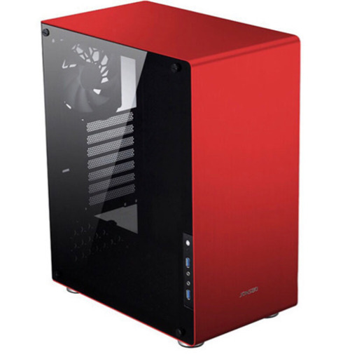 【セット】スタイリッシュアルミケース(JONSBO U4 RED)＋電源(玄人志向 500W)