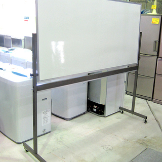 ホワイトボード 180cm×90cm 両面回転板 キャスター付き オフィス 事務