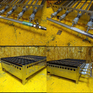 (4938-0)業務用 銅板 たこ焼き器 3連 32穴×3 直径45mm ガス種不明 W775×D610×H200 中古 厨房機器 タコヤキ 屋台 お祭り 飲食店 店舗 4938-0)業務用 銅板 たこ焼き器 3連 32穴×3 直径45mm ガス