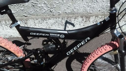 《売約済み》《市内配達無料》《防犯登録料込み》中古車　DEEPER MTB フルサスペンション　26インチ　ブラック３x６段切り替え