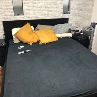 IKEA MALM　ダブルベッド収納ボックス4個つき　+　ベッド...