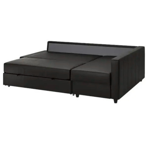IKEA FRIHETEN フリーヘーテン ソファベッド 合皮 ブラック - ベッド