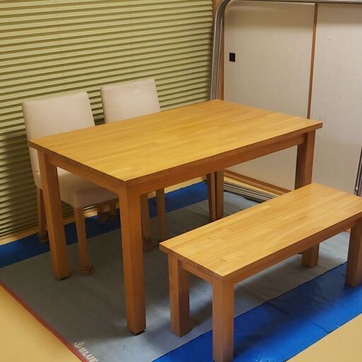 モモナチュラル　テーブル　ベンチ　椅子２脚　セット