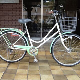 中古】自転車 26インチ軽快車 6段変速