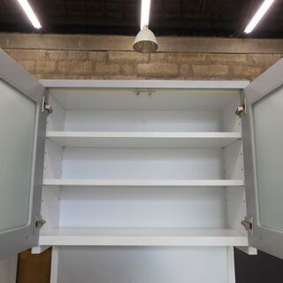 レンジボード 幅80×高さ200cm 背の高い食器棚 シルバー シンプル 三和