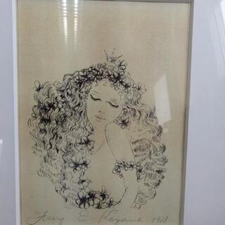 [再値下げ]絵画 小山悦子作 ペン画