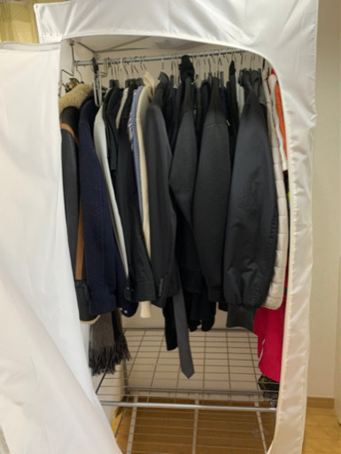 Ikea 簡易クローゼット差し上げます ハンガーラックワードローブたんす衣装ケースカバー付き収納 Koma 桜新町の家具の中古あげます 譲ります ジモティーで不用品の処分