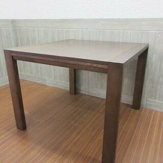 ss0964　カリモク　伸長ダイニングテーブル　ダークブラウン　幅90-135　karimoku　センターテーブル　天然木　こげ茶　リビング　机　正方形　コンパクト　伸縮　エクステンション    