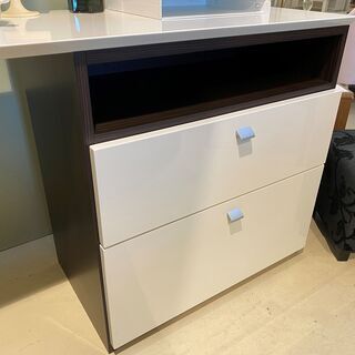 デスク 机 作業台 ホワイト 引き出し付き 3分割 展示品 中古品 【公式