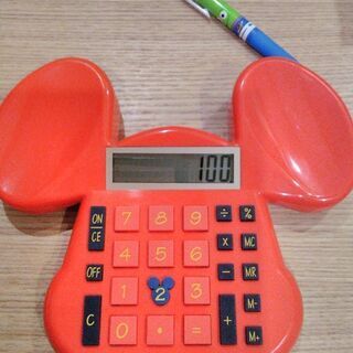 ミッキーマウス大きい電卓　赤色　9月末まで！