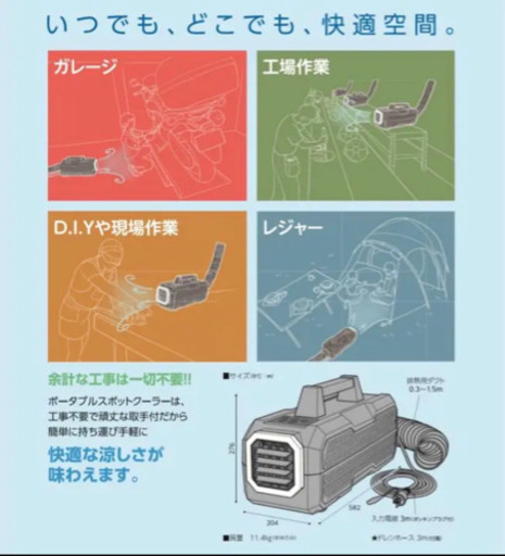 日動工業 ポータブルスポットクーラー YNC-A160 『カンゲキくん