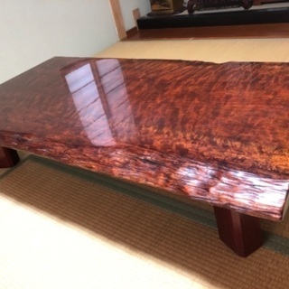 高級座卓 一枚板 天然木 紫檀 ローテーブル 座敷机 和家具 