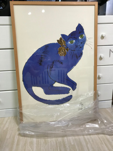 アートポスターアートフレーム特大青い猫アンディウォーホルフレーム Wanchobi 福岡の子供用品の中古あげます 譲ります ジモティーで不用品の処分