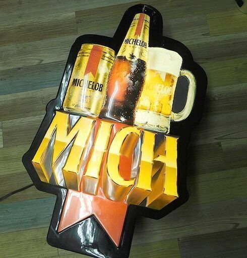 希少 USAビンテージ MICHELOB BEER ミケロブ パブミラー サインライト ネオン菅 アメリカ製