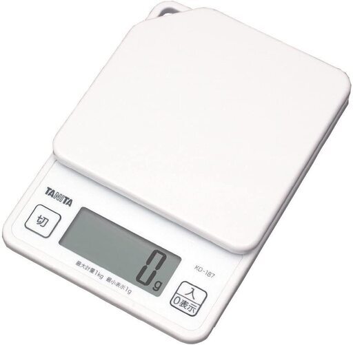 【新品】【日本全国郵送相談可】タニタ キッチンスケール はかり 料理 デジタル 1kg 1g単位 ホワイト KD-187 WH