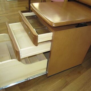 R223 高級 KARIMOKU 学習机セット（机・2段棚・椅子・キャビネット）良品