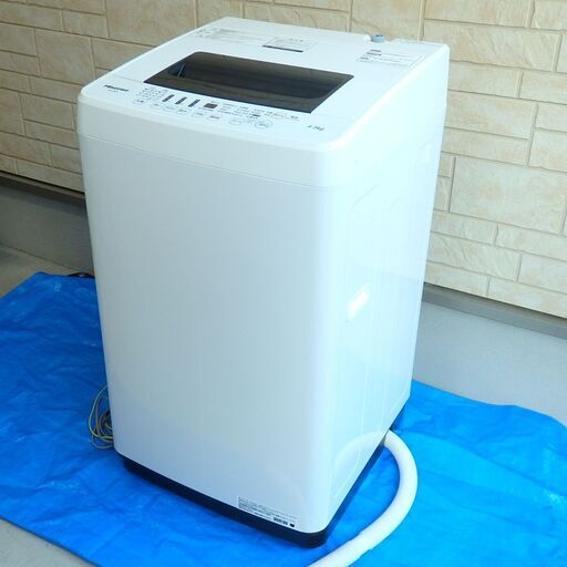 【極美品】Hisense　ハイセンスジャパン　全自動電気洗濯機　4.5ｋｇ　ホワイト　HW-E4502　2018年製　2018年4月頃購入