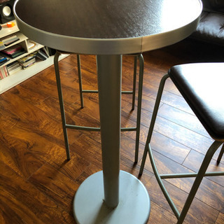 丸型　カウンターテーブル　椅子セット　カフェ風