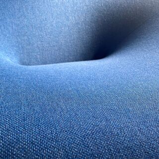 展示品 ソファー 1P 1人掛け ブルー系 ラウンドチェア 回転式 美品 中古