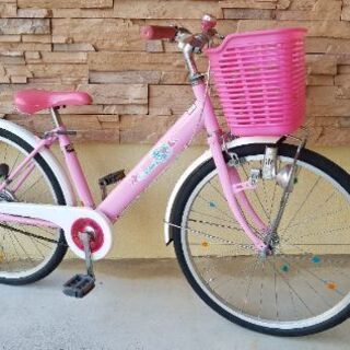 J041 かわいい子供自転車 Bloomin girls 黒×ピンク
