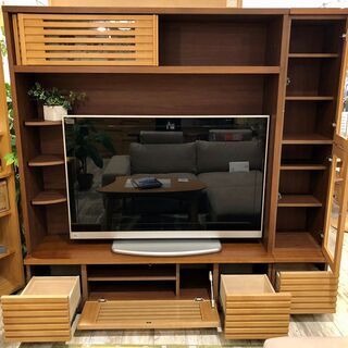 中古　シギヤマ家具　リビングボード　キャビネットセット　壁面収納